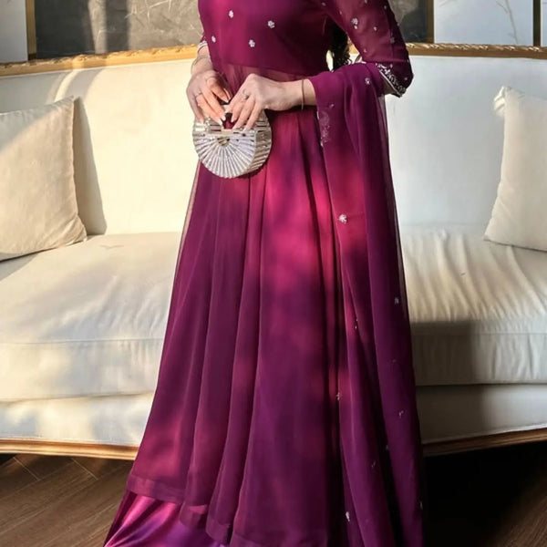 Red Embroidered Luxury Suit
