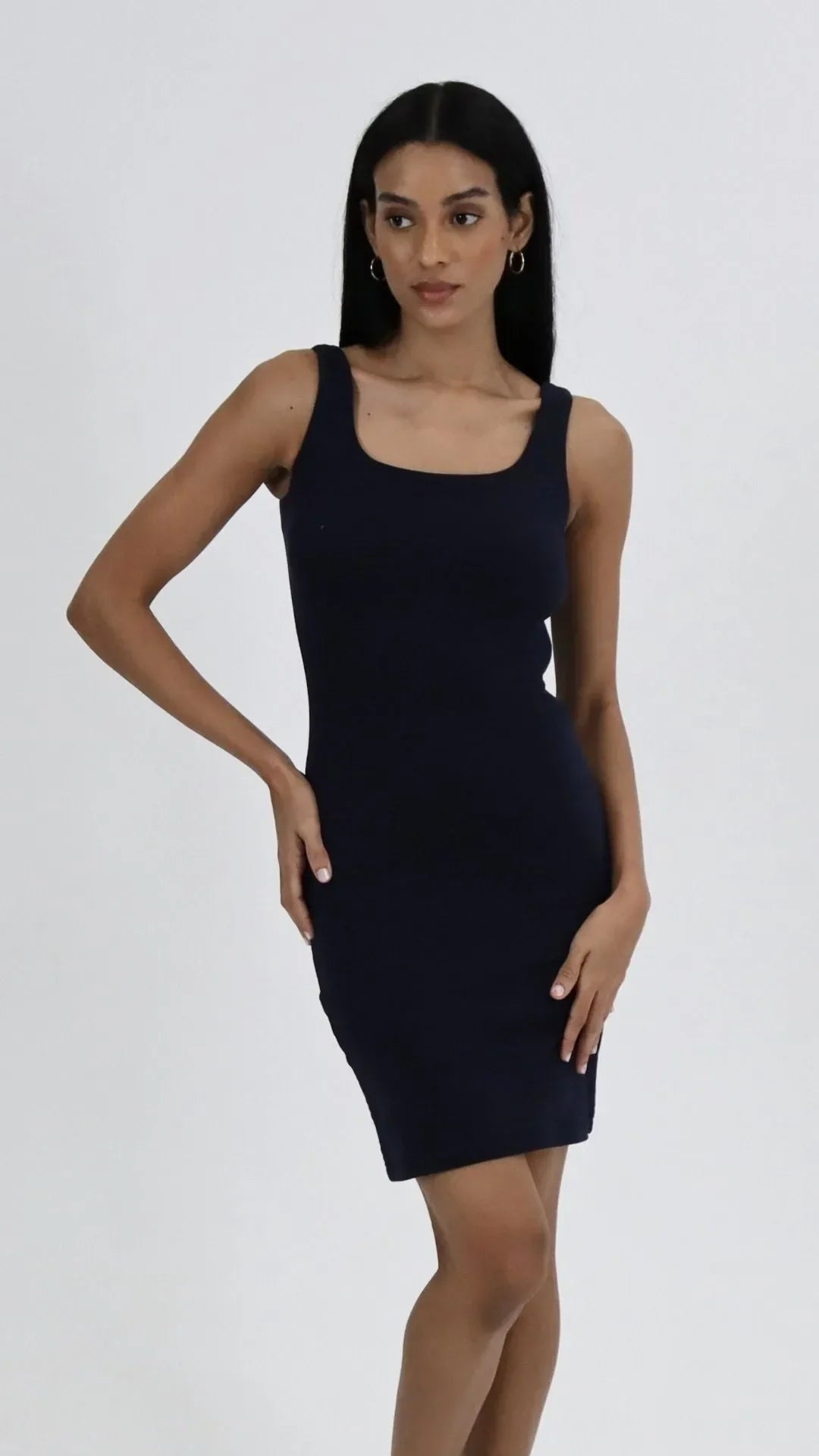 Design Code: Square neck Black dress